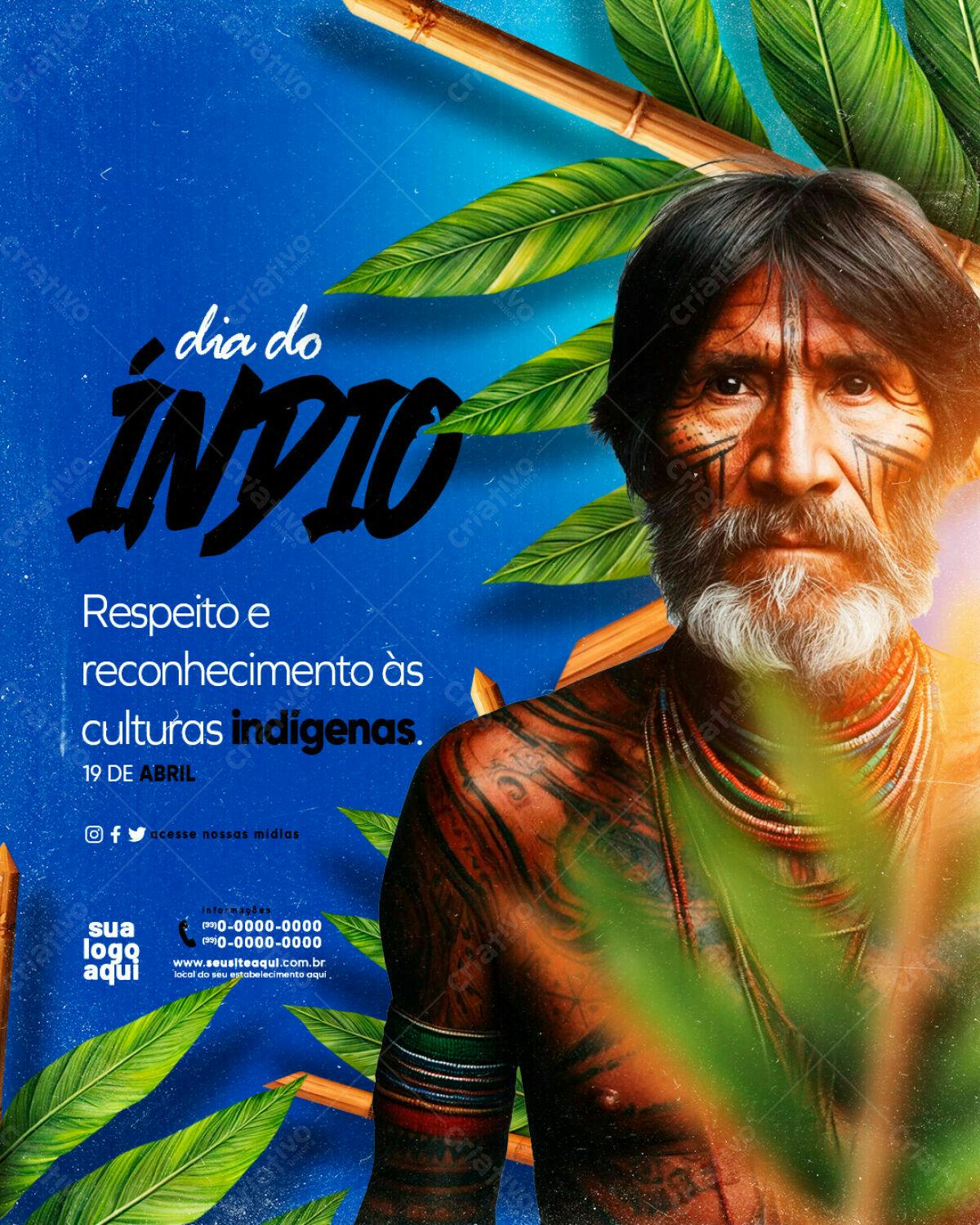 Flyer Dia do Índio PSD Editável