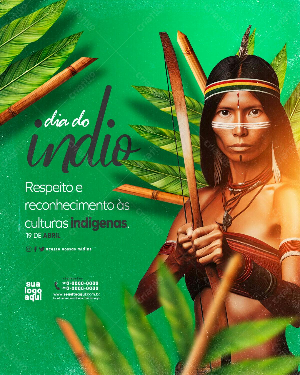 Flyer Dia do Índio PSD Editável