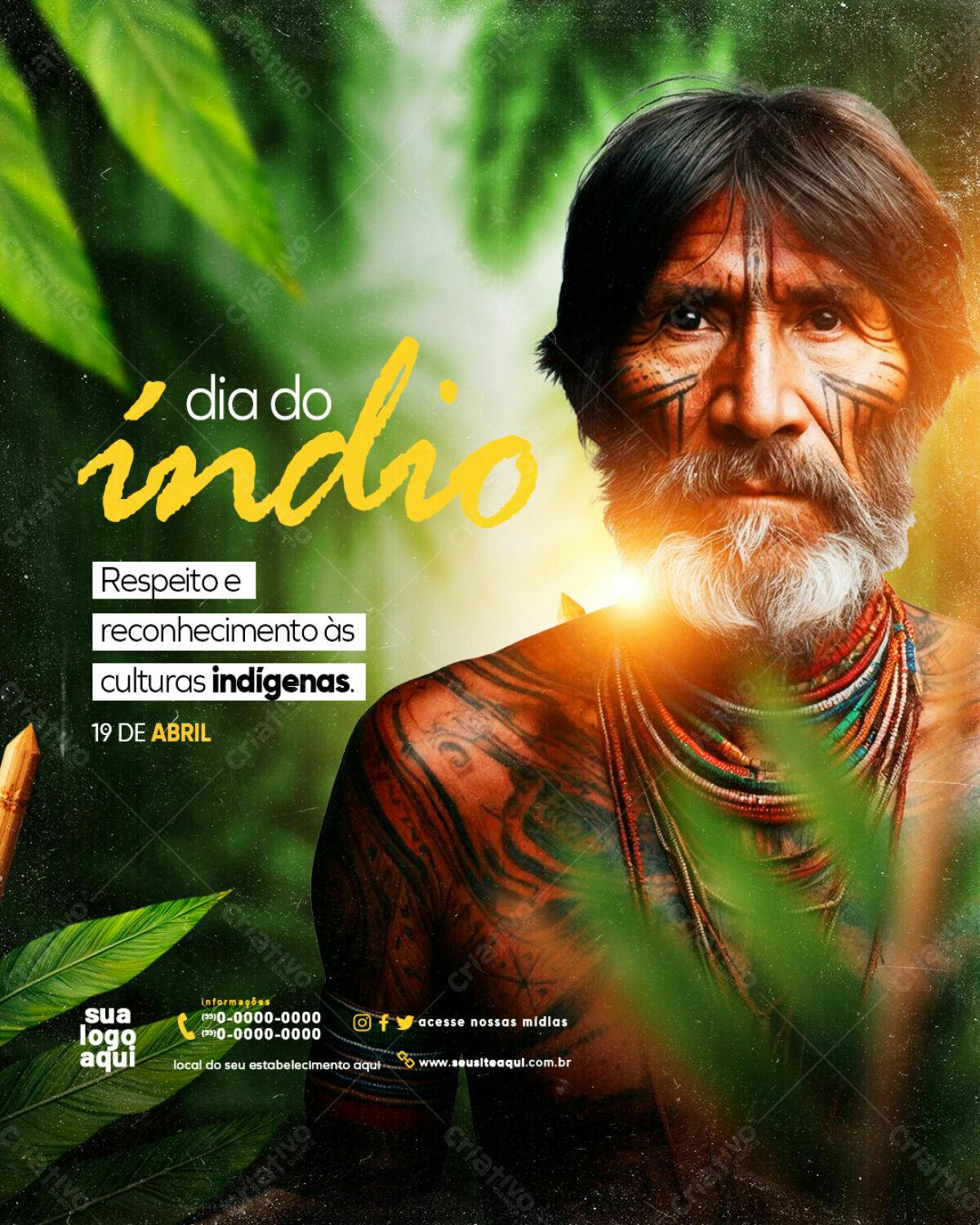 Flyer Dia do Índio PSD Editável