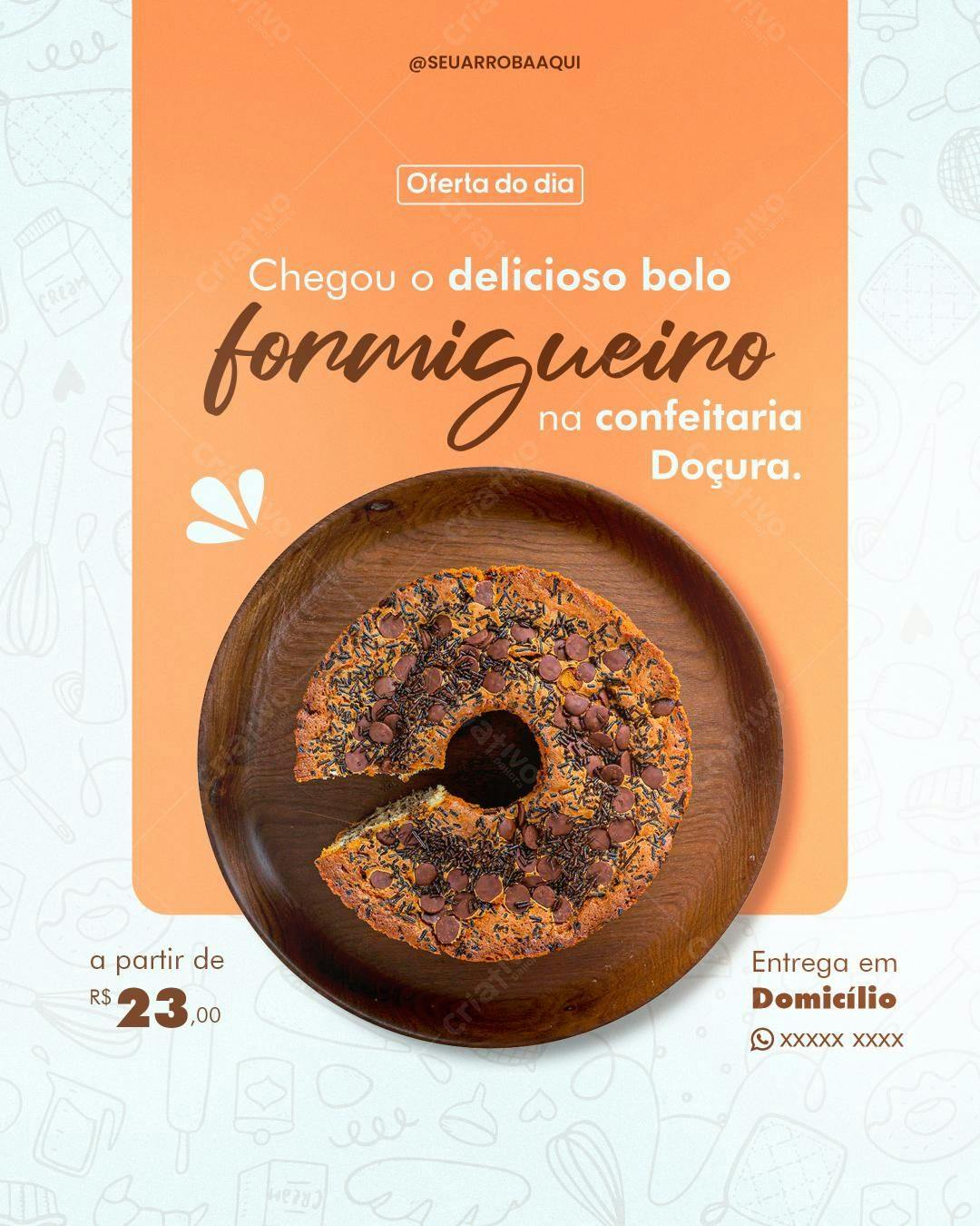 Flyer para Bolo Formigueiro PSD Editável
