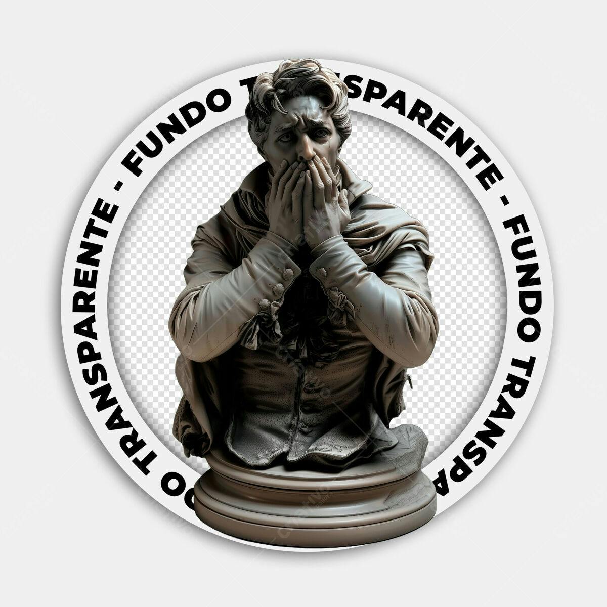 Recurso Gráfico com Busto de Escultura PSD Editável