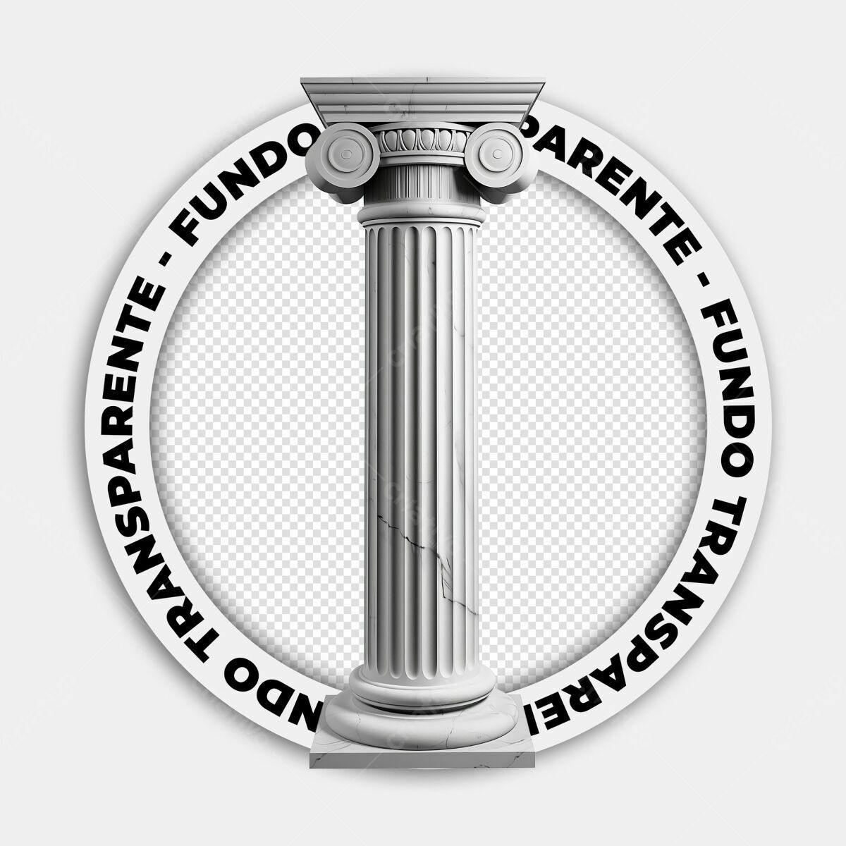 Moldura Circular com Coluna Grega PSD Editável