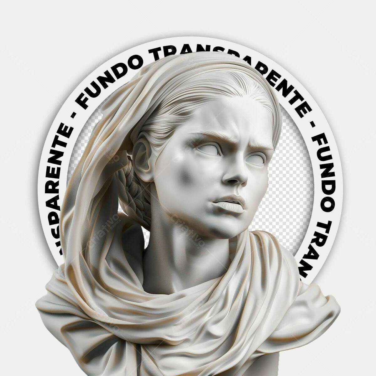 PSD Busto de Mulher em Estilo Neoclássico Editável