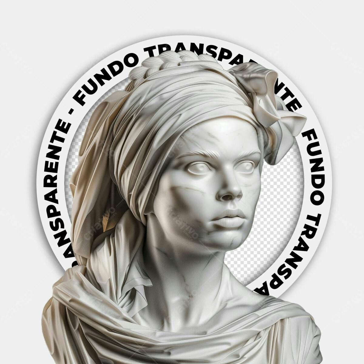 Recurso Gráfico de Busto de Mulher em Mármore PSD