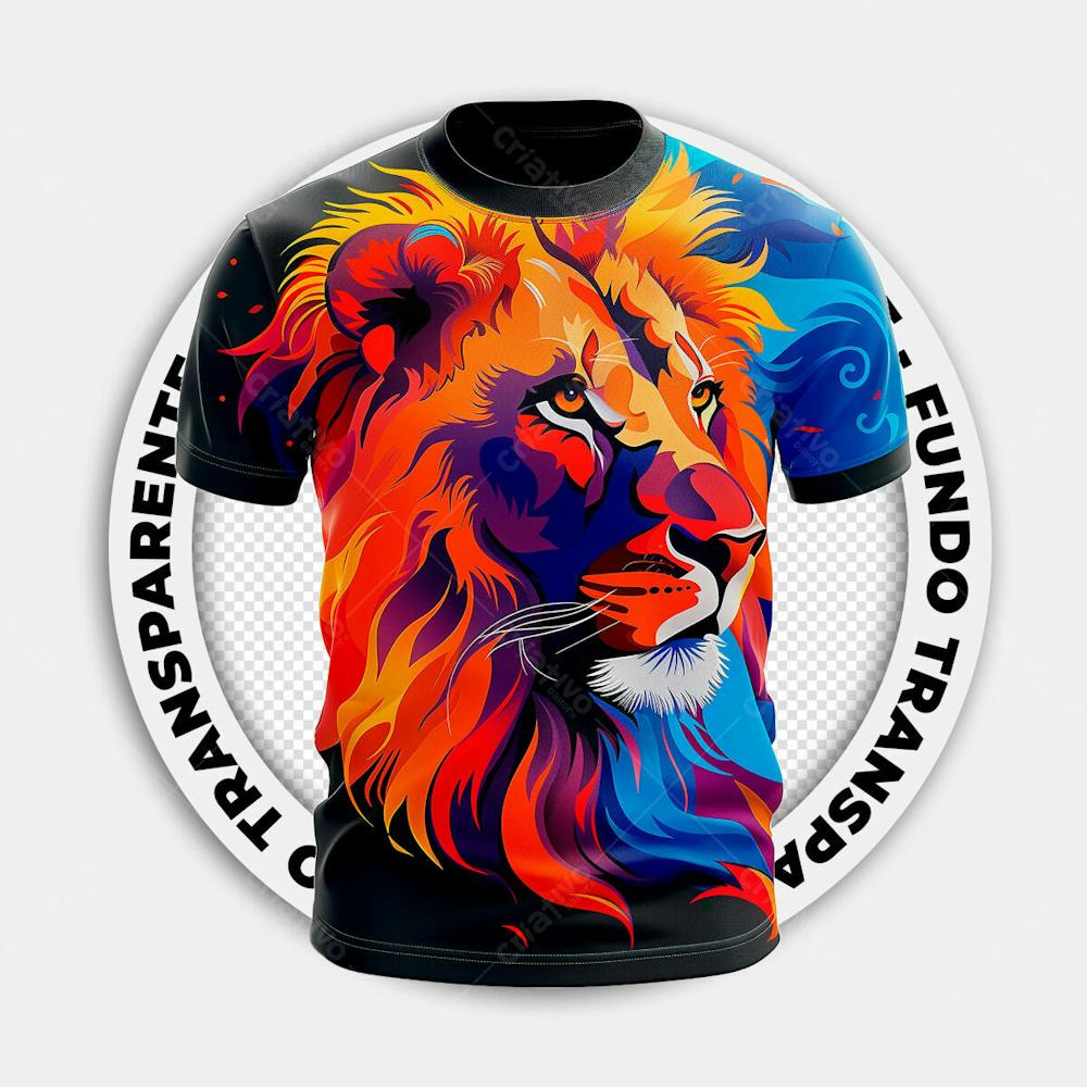CAMISA SUBLIMADA LEÃO DA TRIBO DE JUDÁ | IMAGEM SEM FUNDO | PNG | PSD EDITÁVEL