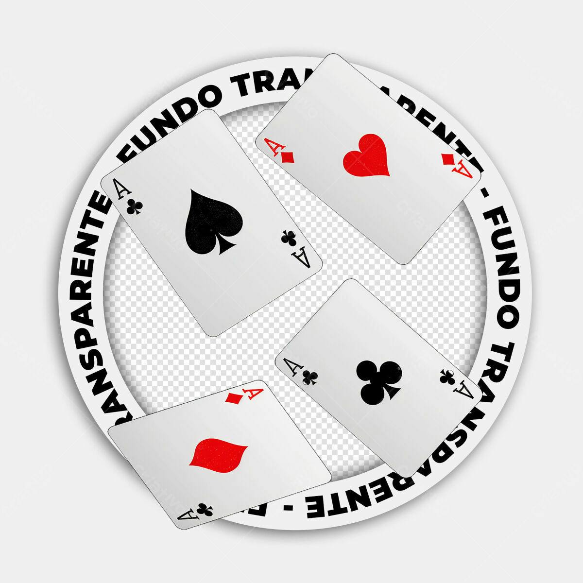 Moldura Circular com Ás de Cartas PSD Editável