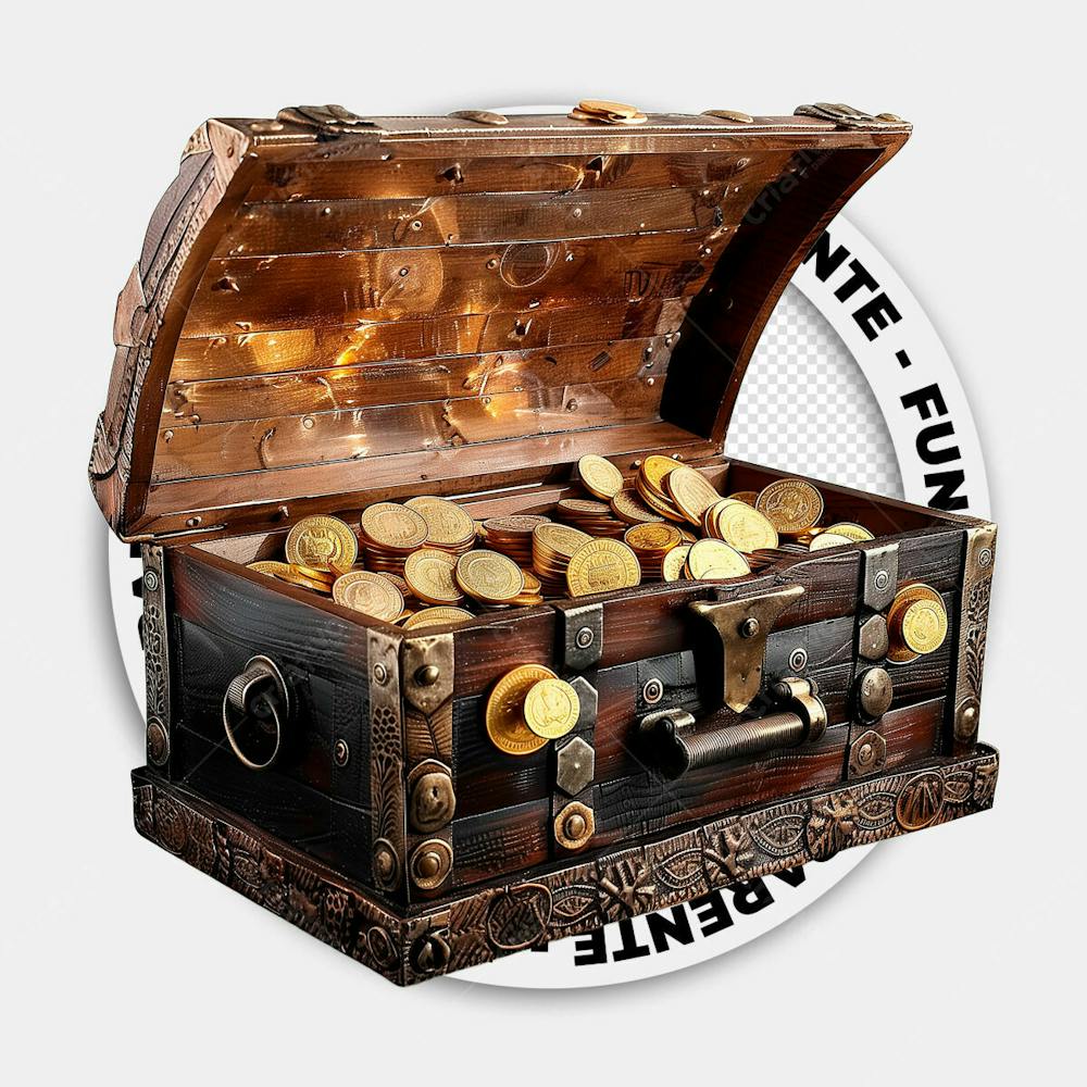 BAU DO TESOURO PIRATA | IMAGEM SEM FUNDO | PNG | PSD EDITÁVEL