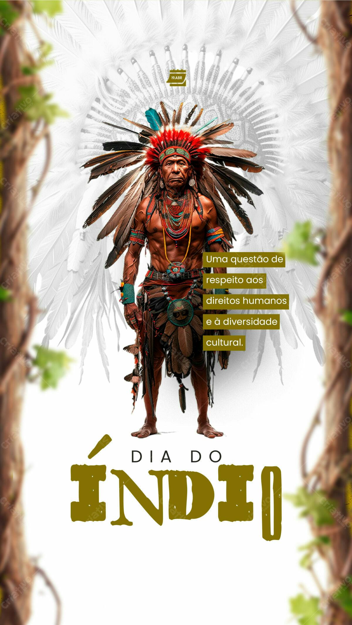 Flyer Dia do Índio PSD Editável