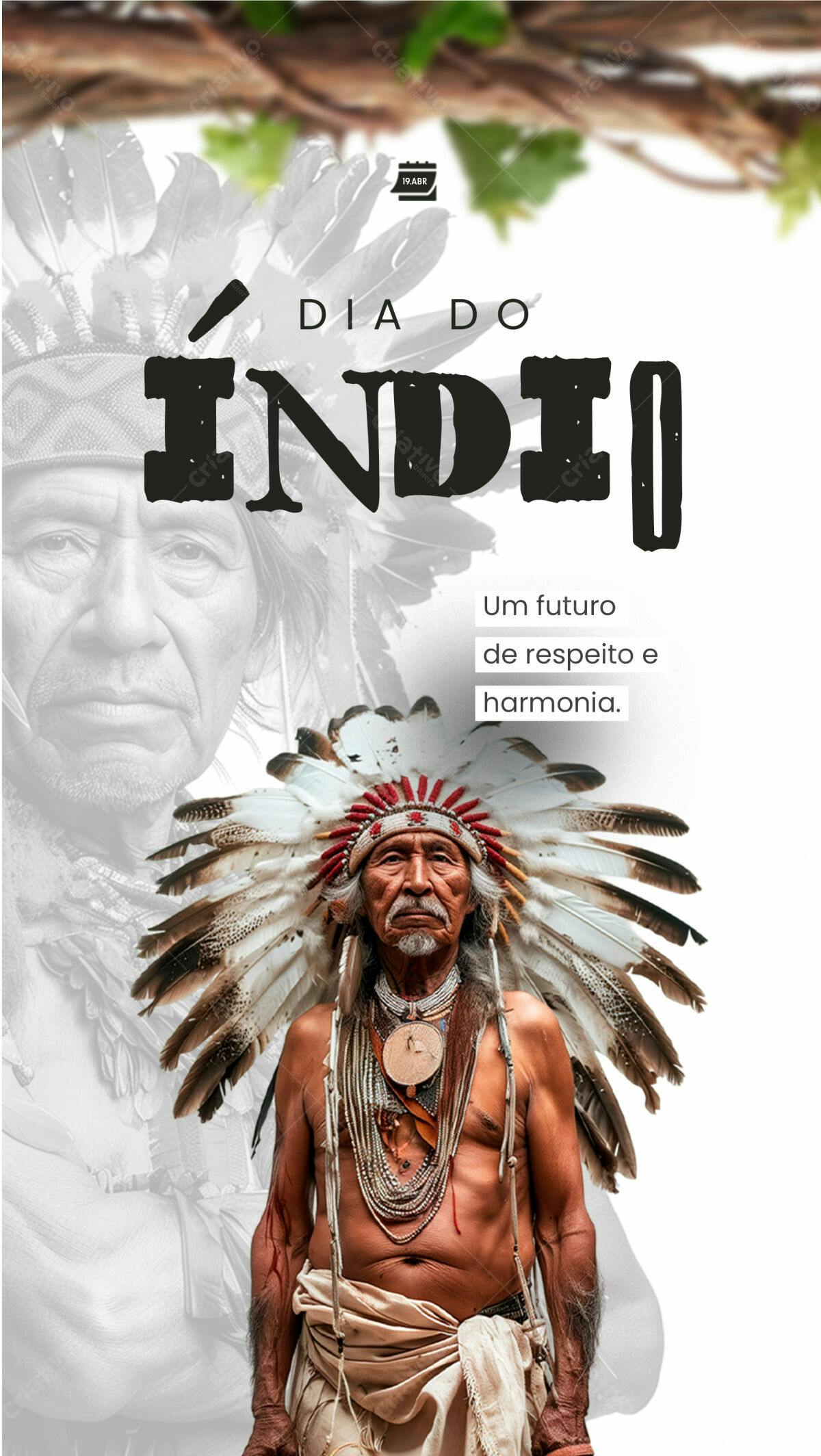 Post para Dia do Índio PSD Editável