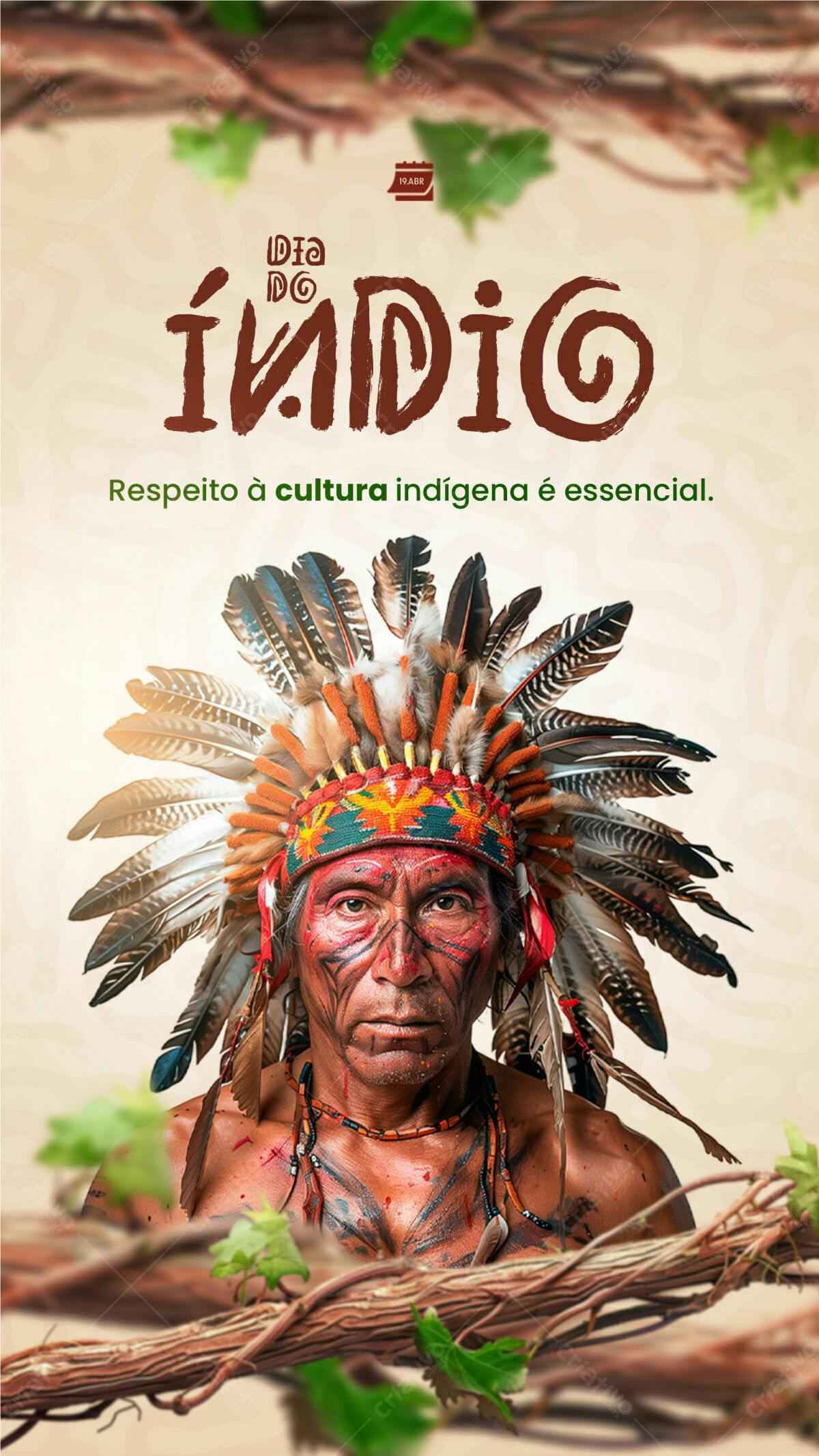 Flyer Dia do Índio PSD Editável