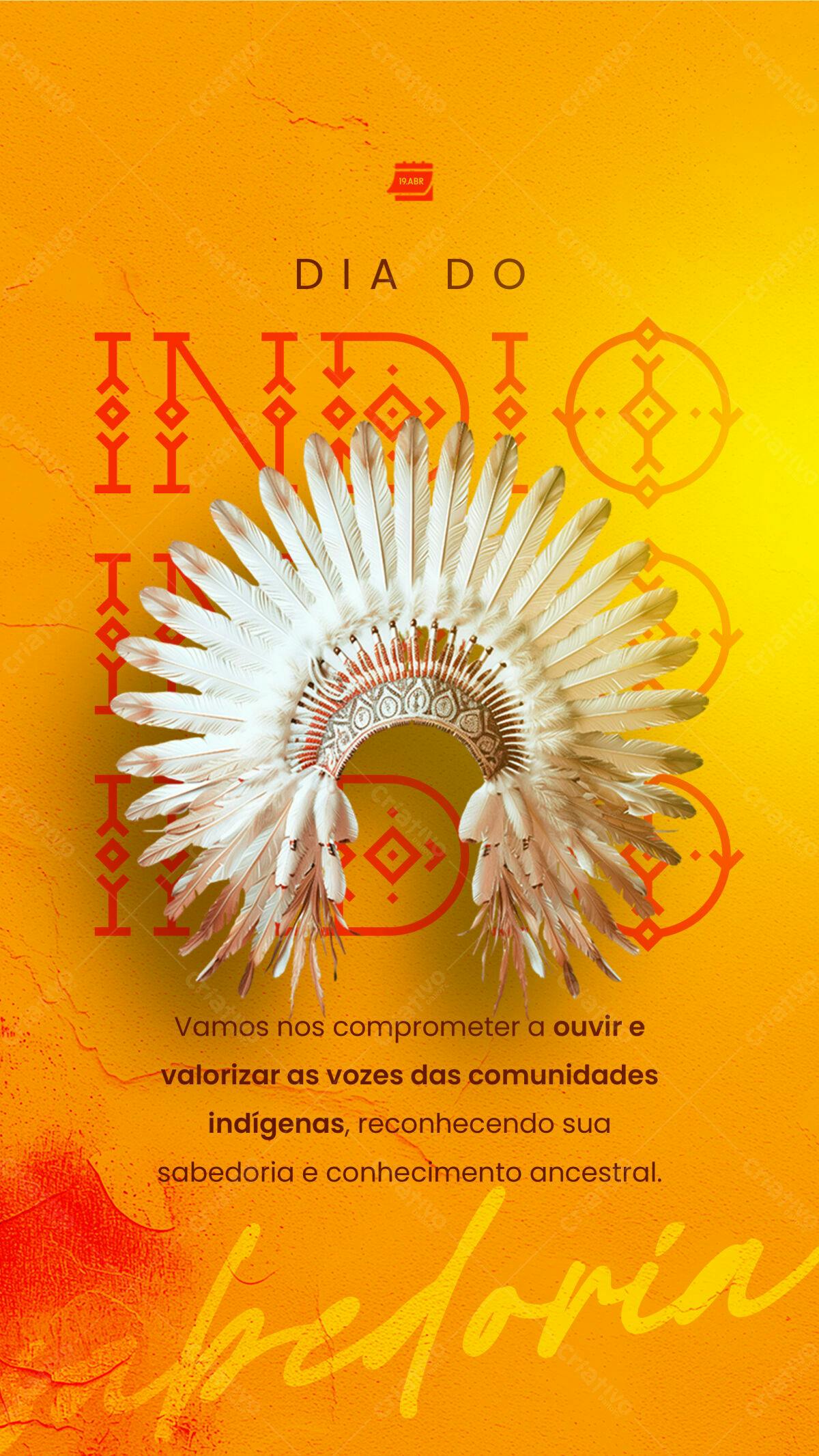 Poster Dia do Índio PSD Editável