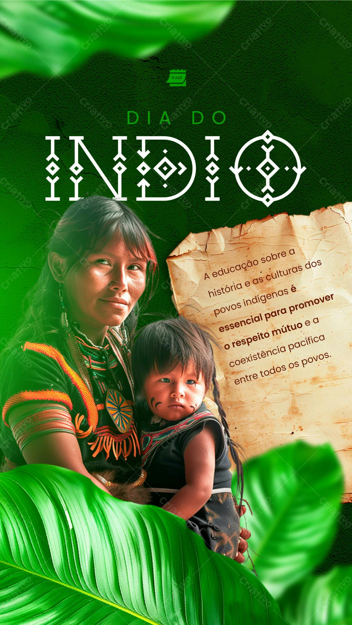 Flyer Dia do Índio PSD Editável