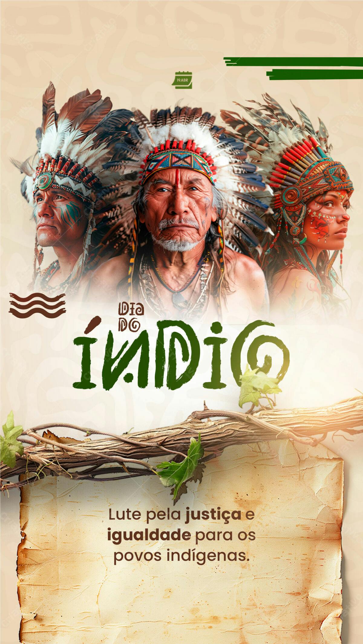 Flyer Dia do Índio PSD Editável