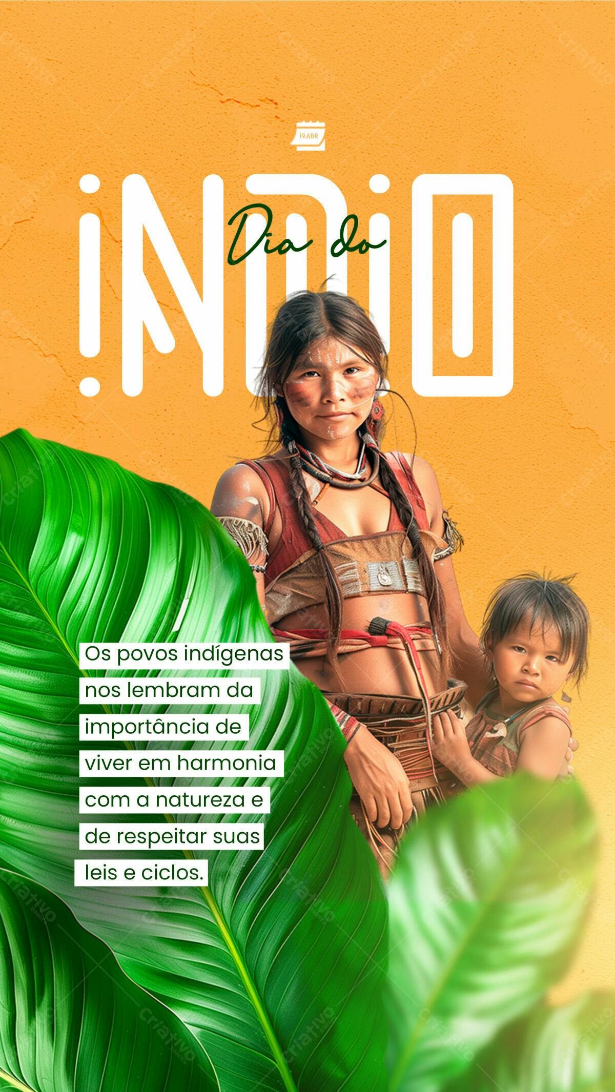 Post para o Dia do Índio PSD Editável