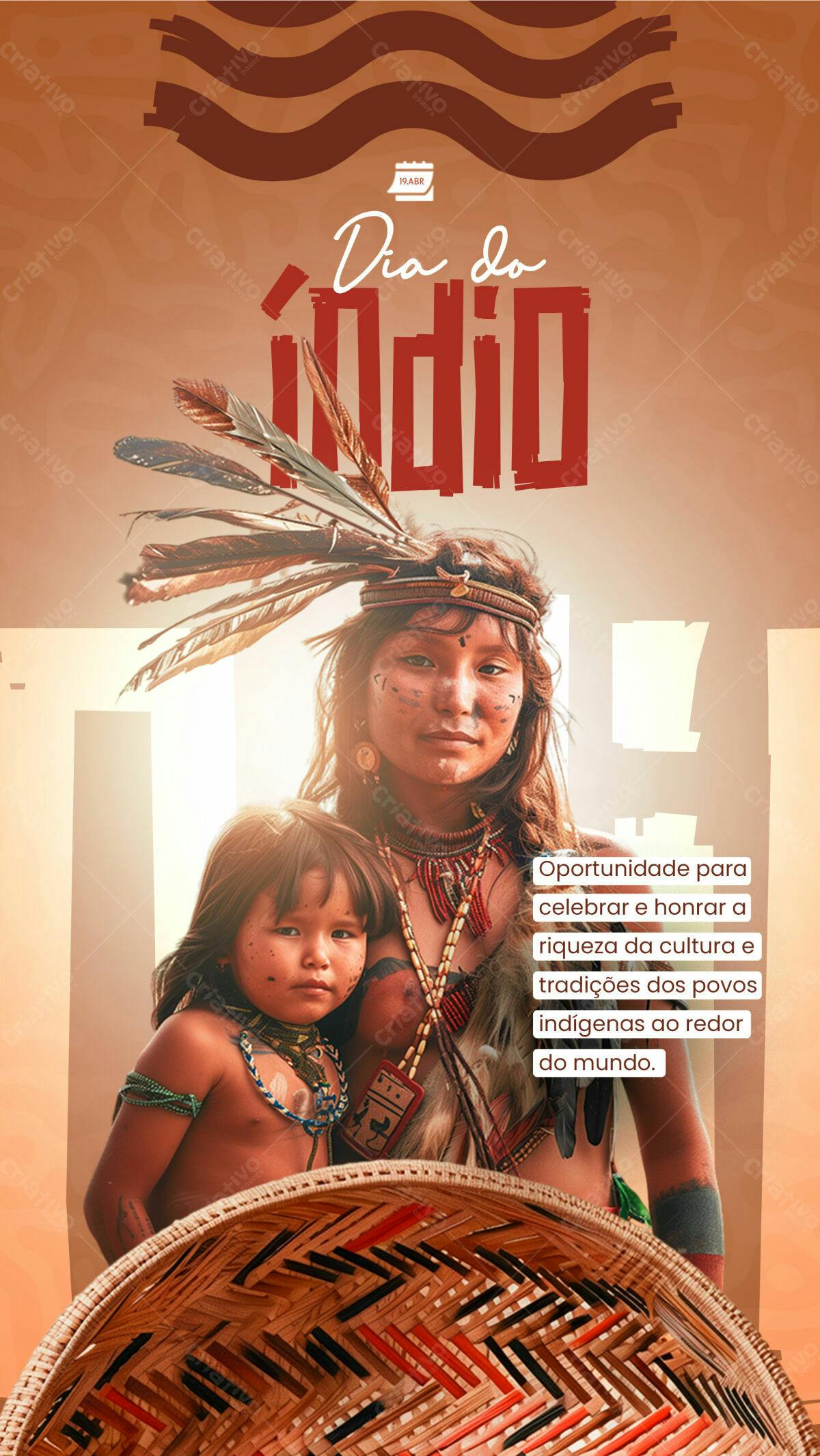 Flyer Dia do Índio PSD Editável