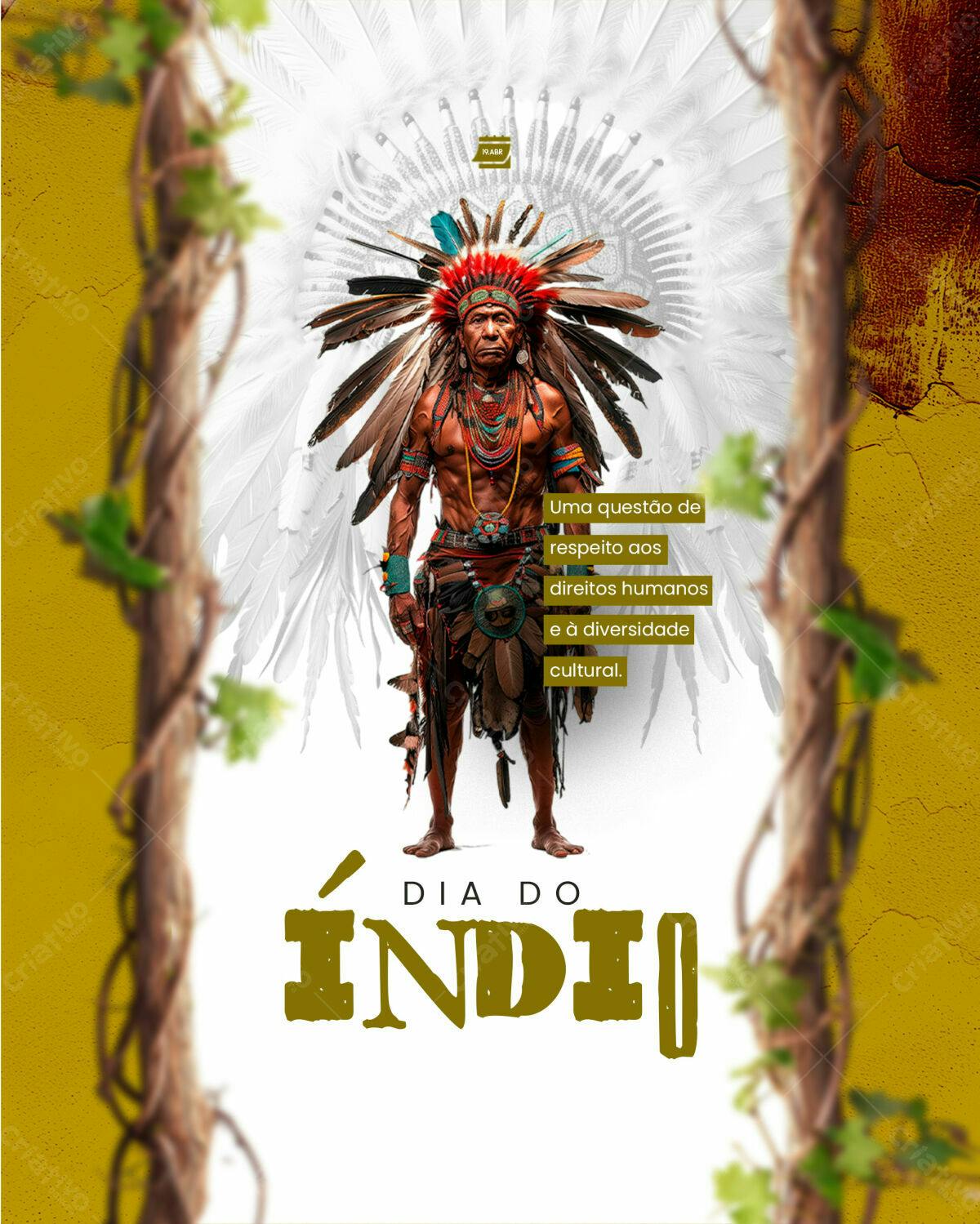 Poster Dia do Índio PSD Editável