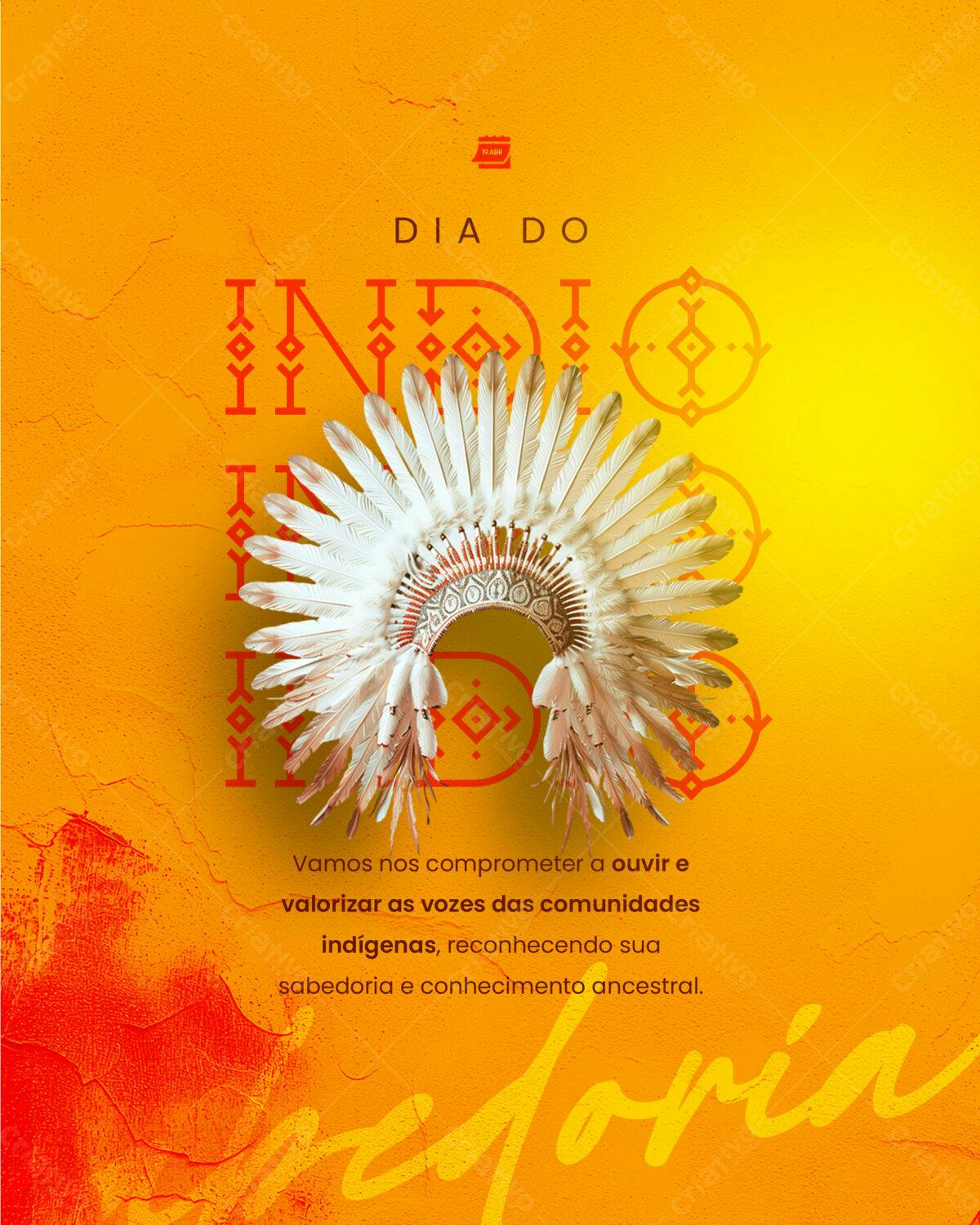 Flyer Dia do Índio PSD Editável