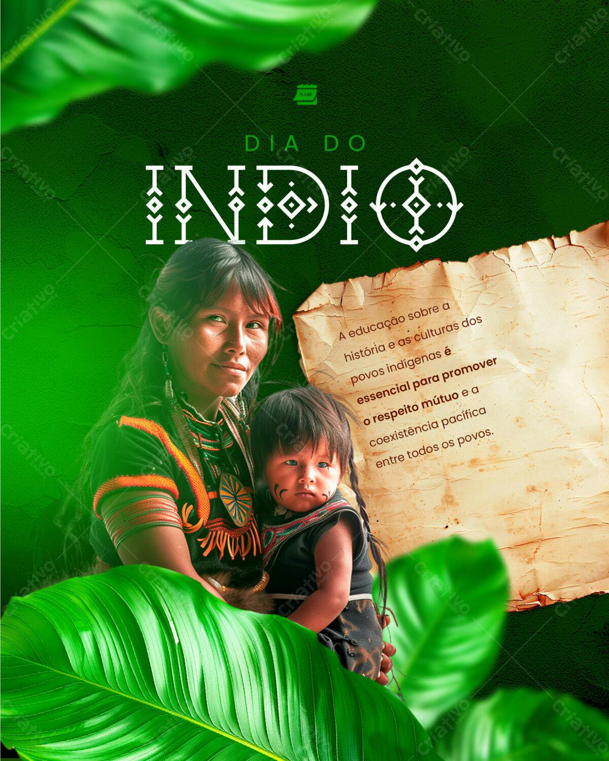 Flyer Dia do Índio PSD Editável