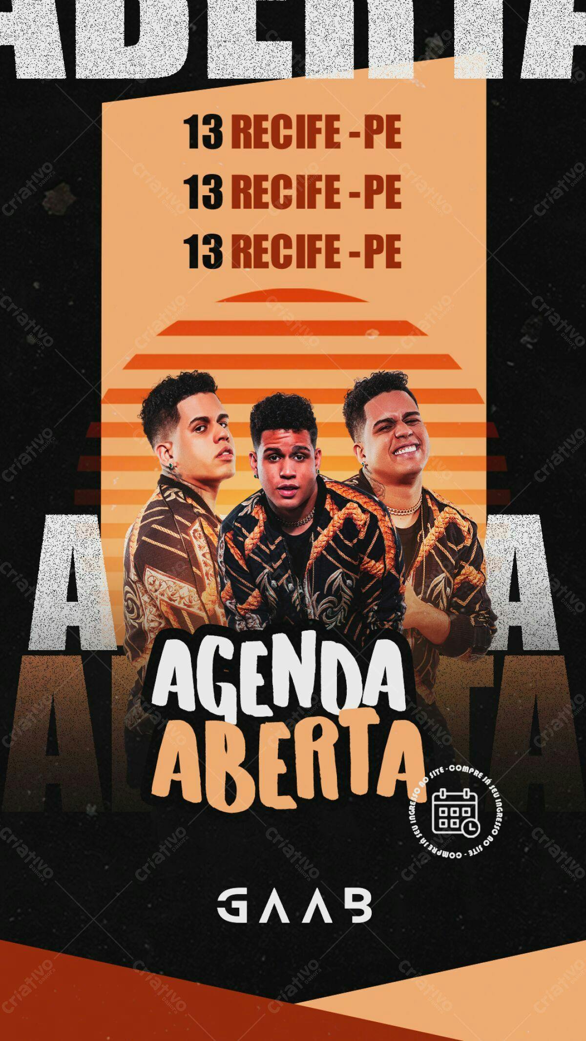 Flyer para Show Musical em Recife PSD Editável