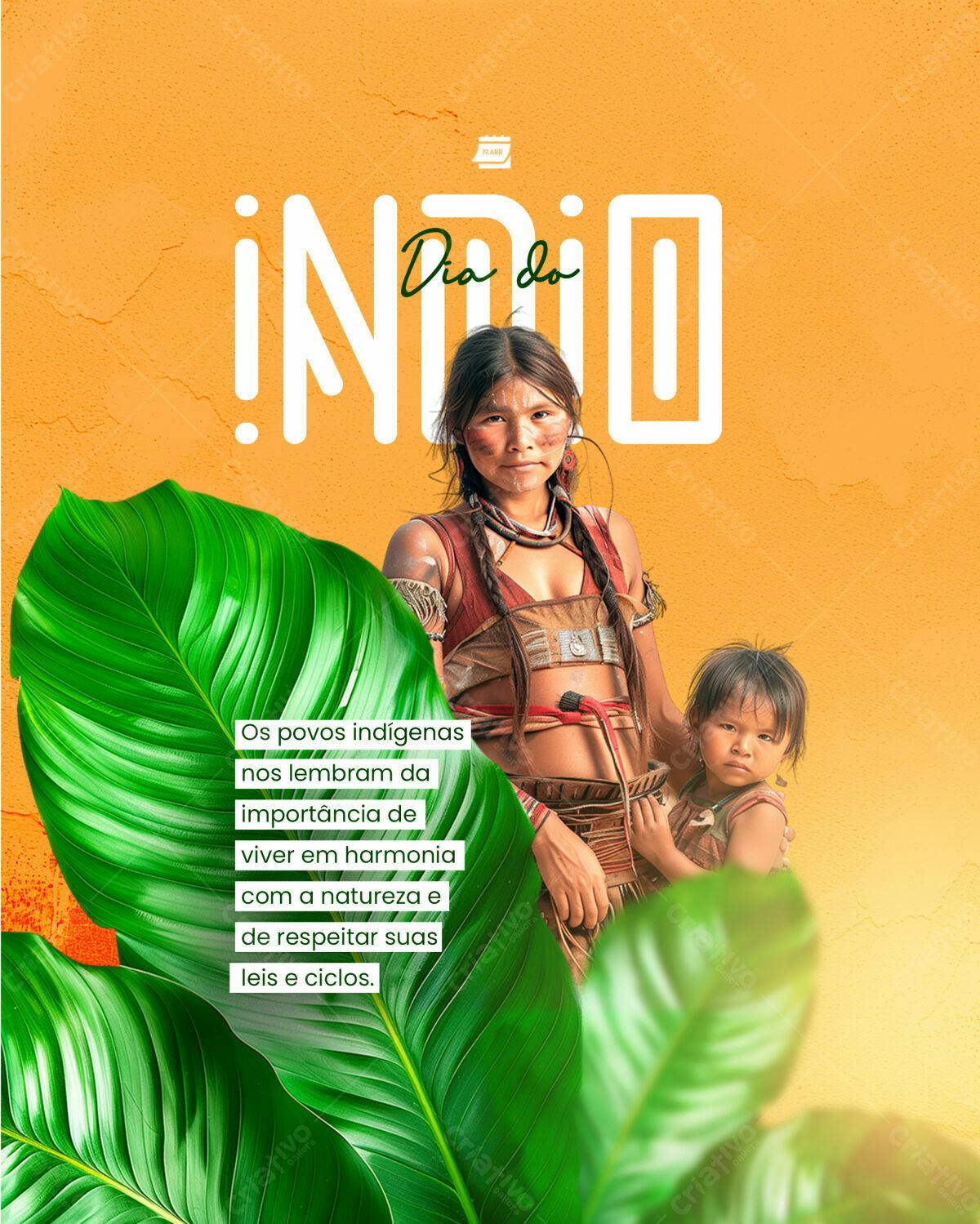 Post para o Dia do Índio PSD Editável