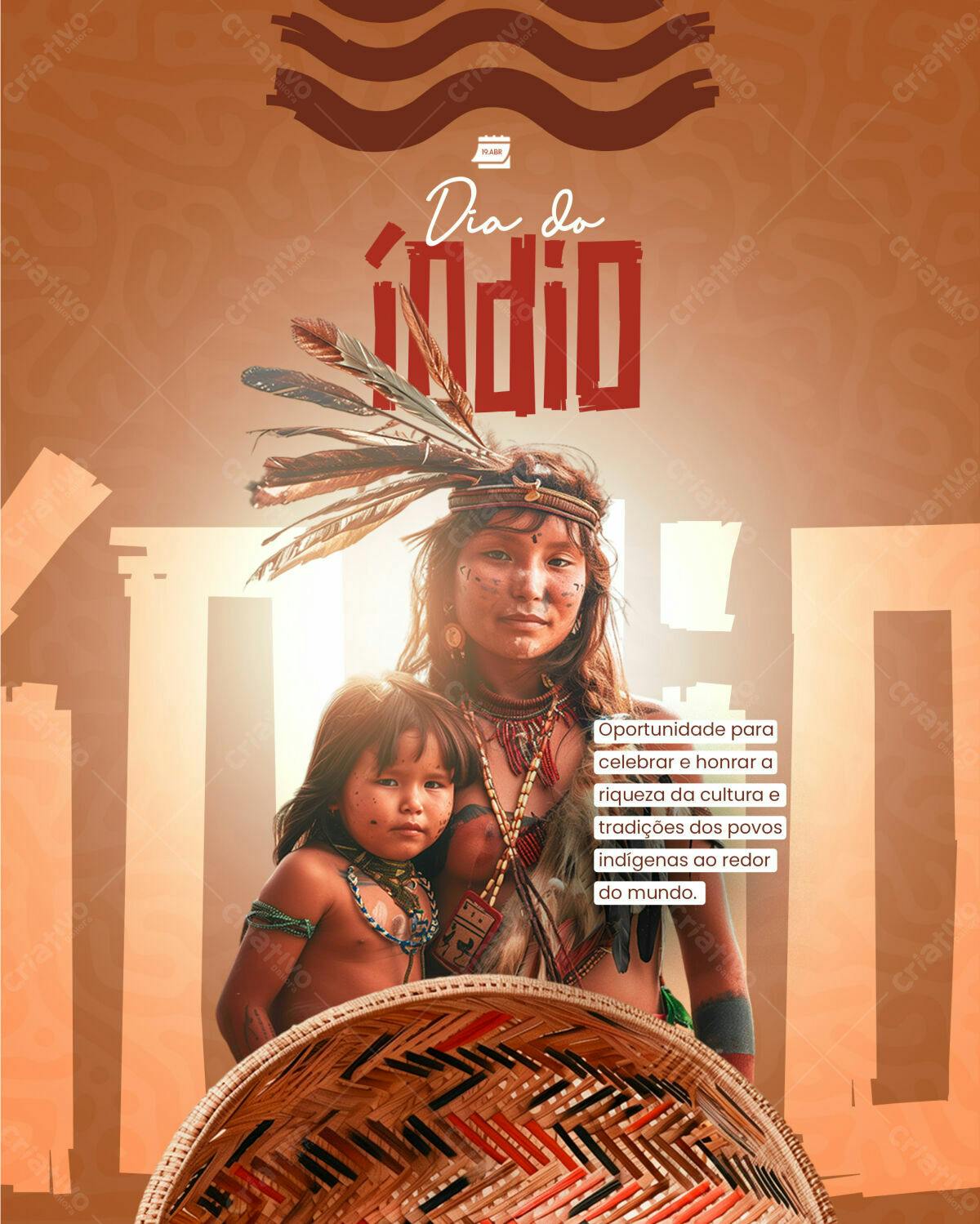 Flyer Dia do Índio PSD Editável