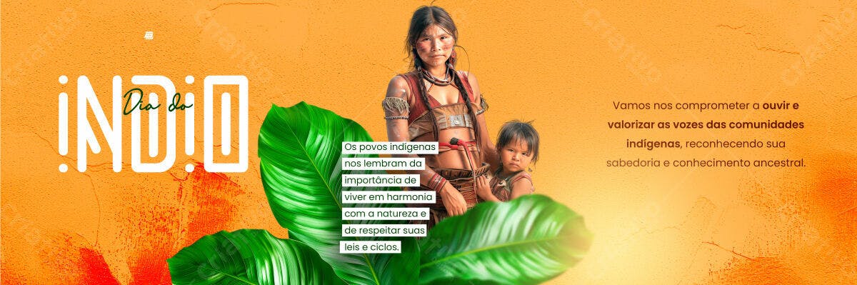 Banner Dia do Índio PSD Editável