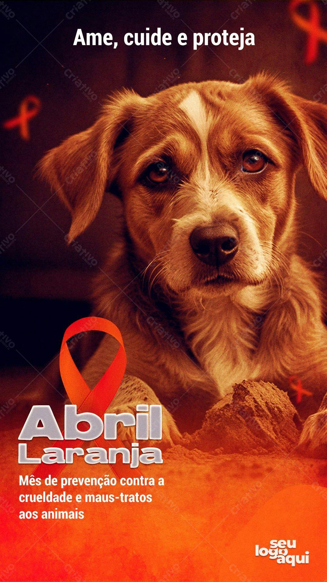 Flyer Abril Laranja PSD Editável