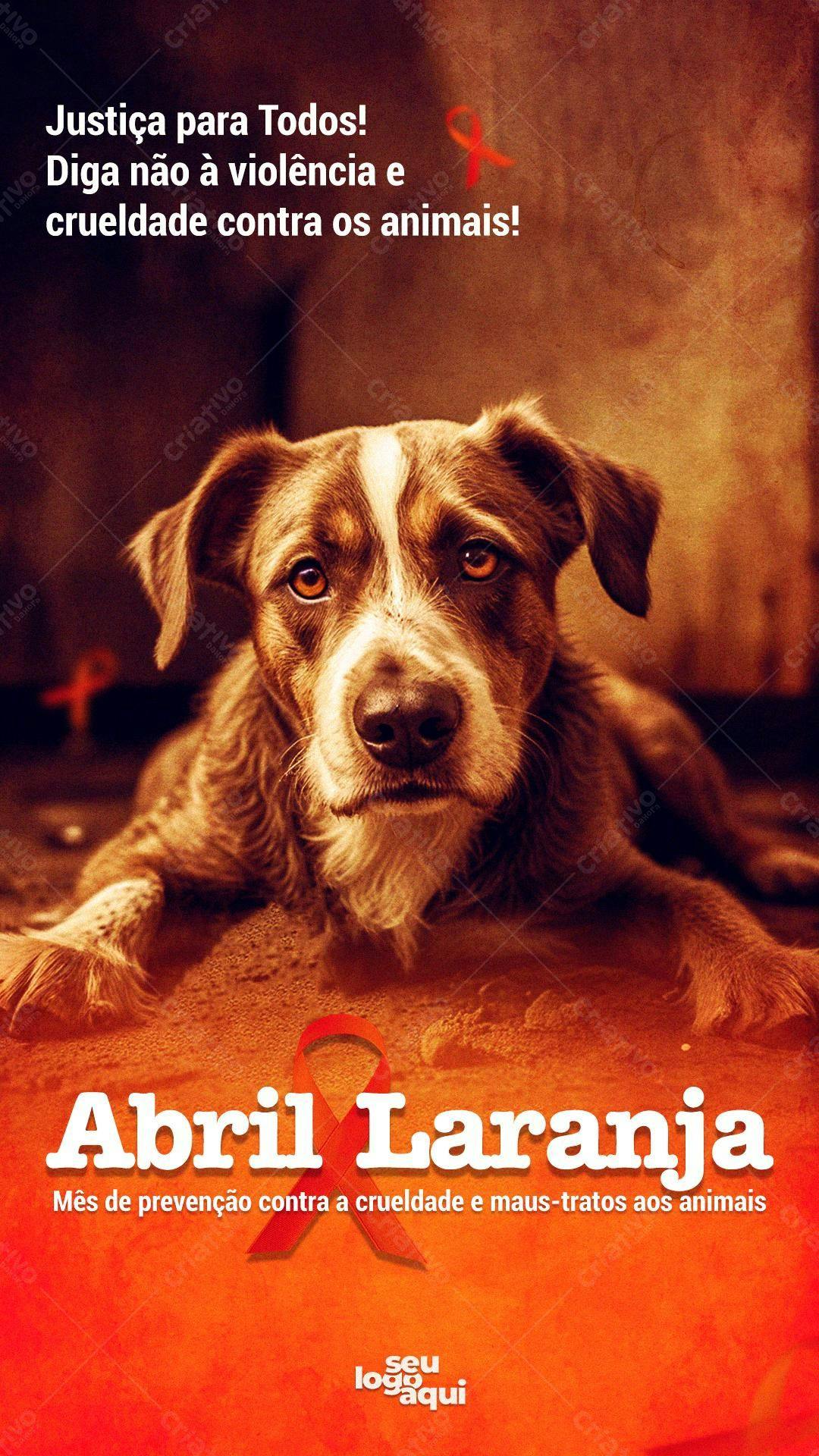 Banner Abril Laranja PSD Editável
