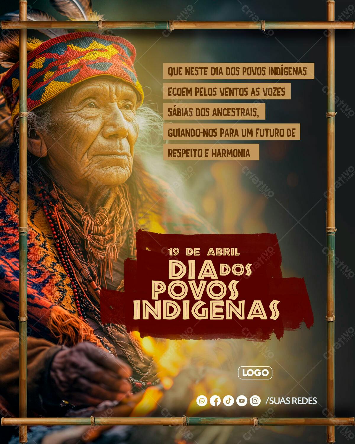 Flyer Dia dos Povos Indígenas PSD Editável