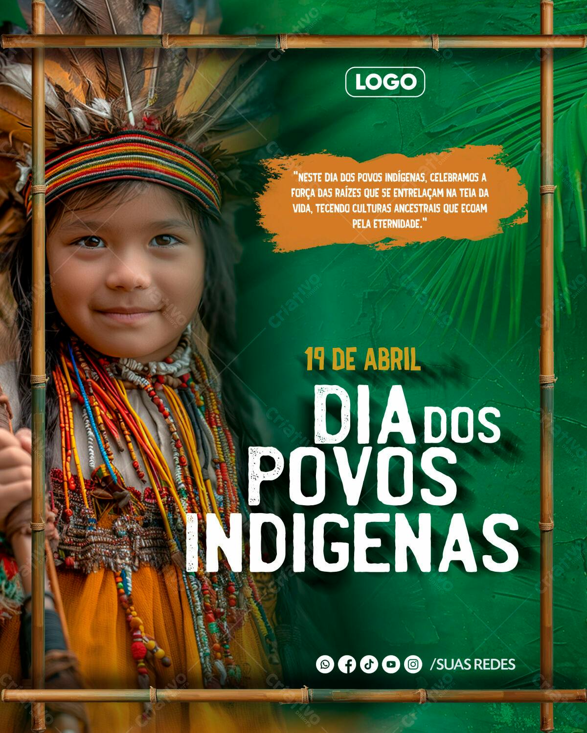 Flyer Dia dos Povos Indígenas PSD Editável