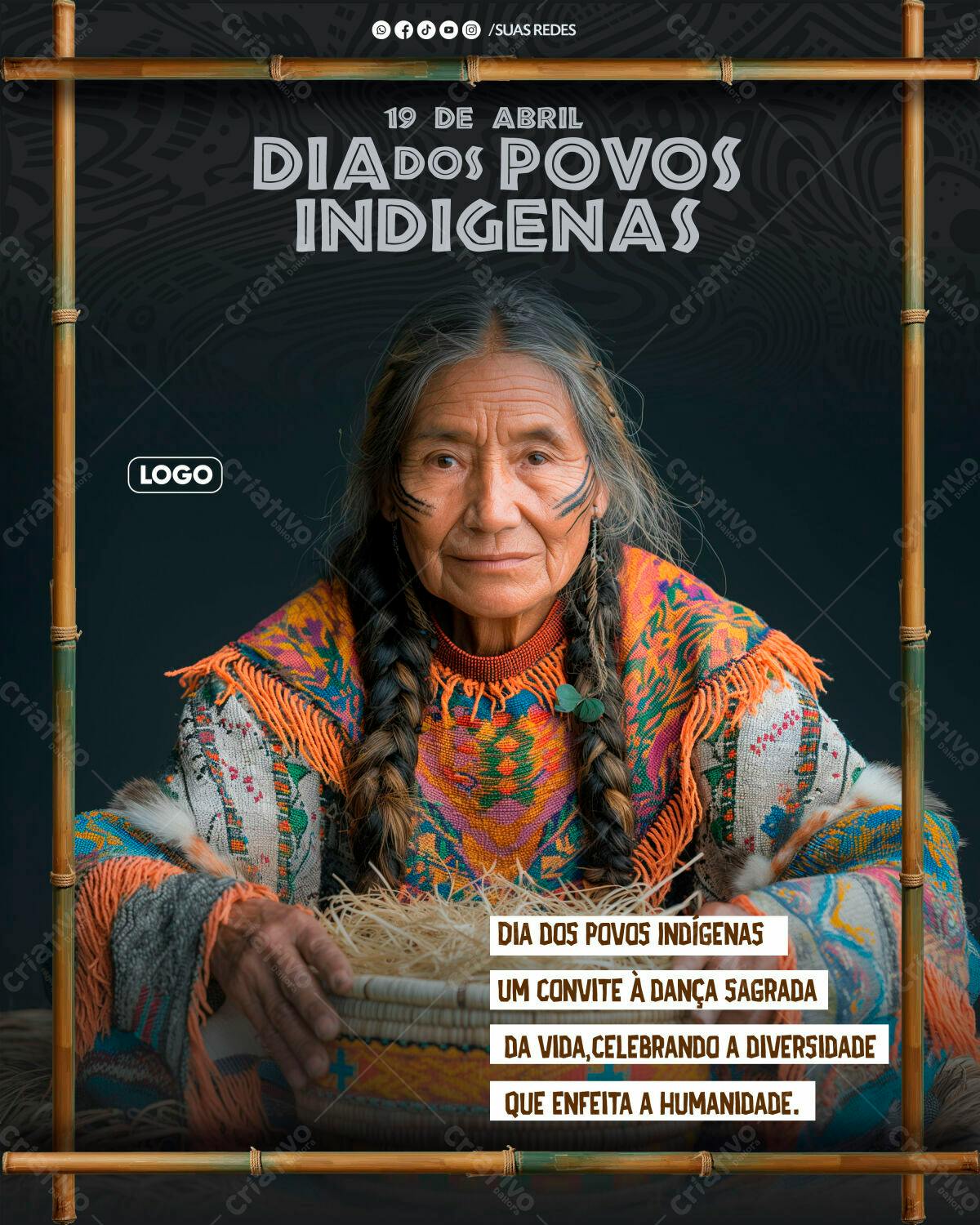 Flyer Dia dos Povos Indígenas PSD Editável