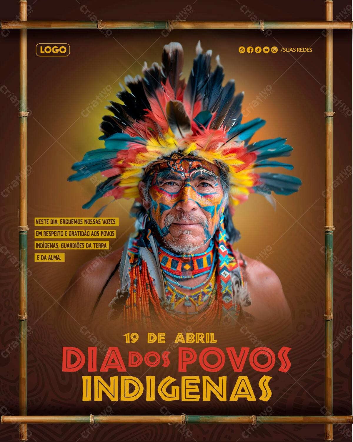 Flyer Dia dos Povos Indígenas PSD Editável