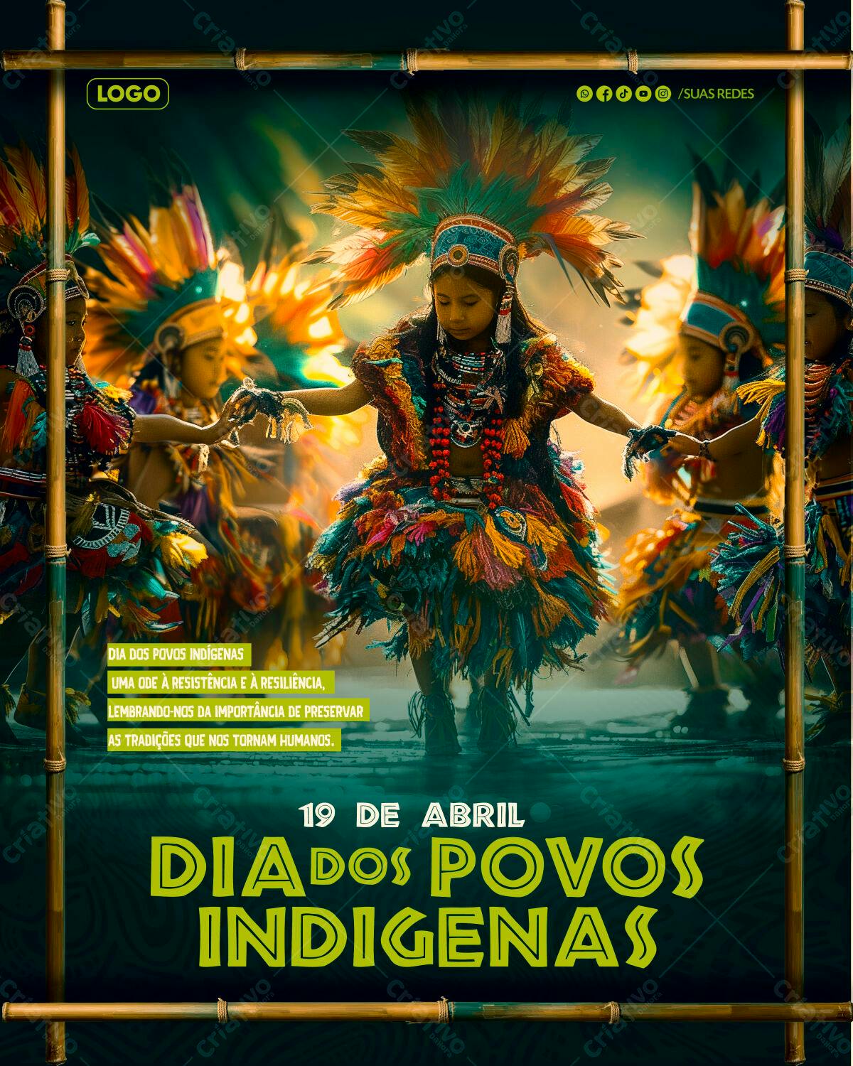 Flyer Dia dos Povos Indígenas PSD Editável