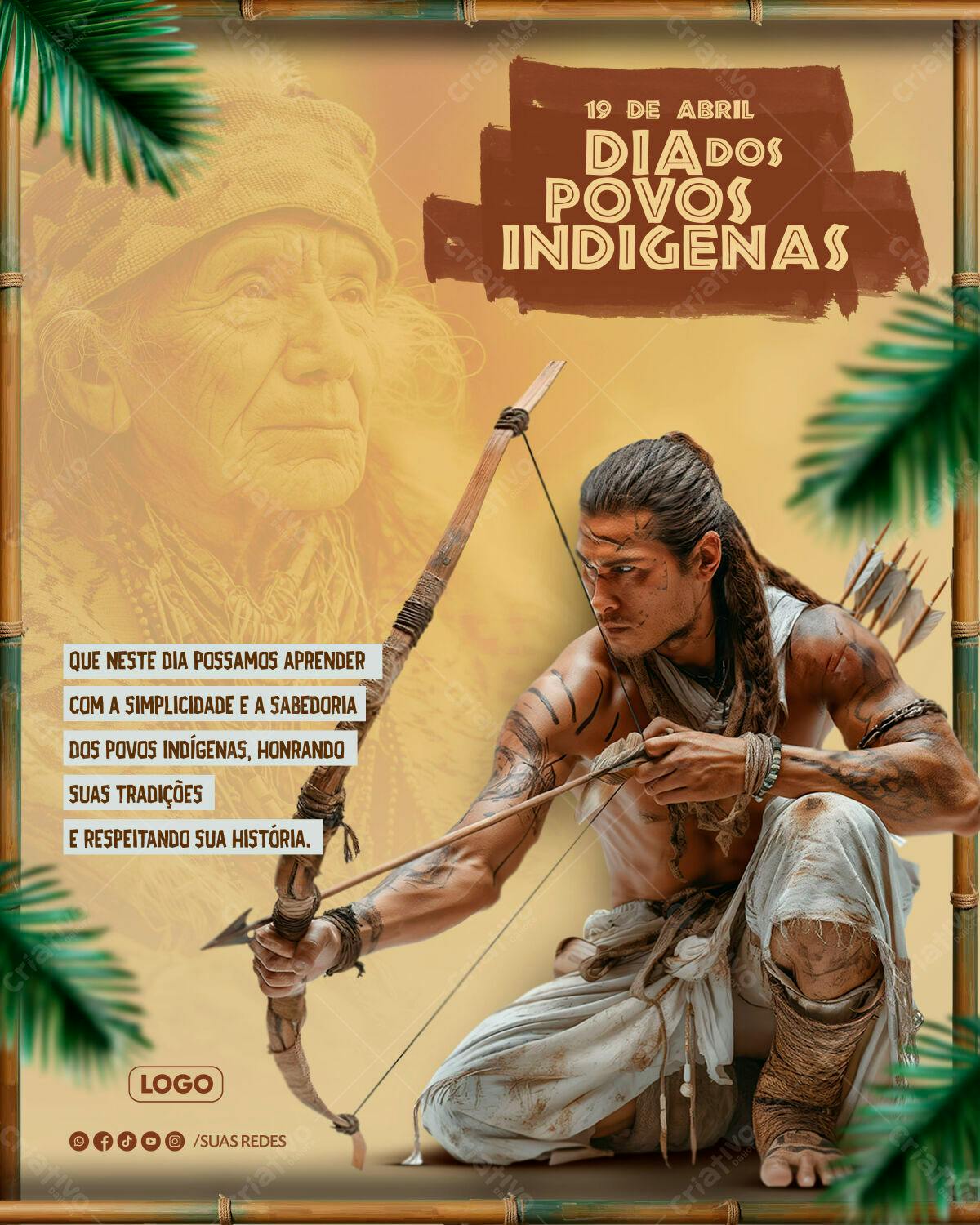 Flyer Dia dos Povos Indígenas PSD Editável
