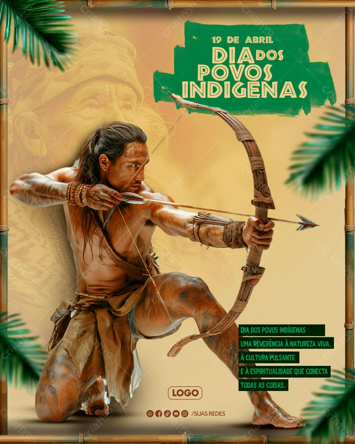 Flyer Dia dos Povos Indígenas PSD Editável