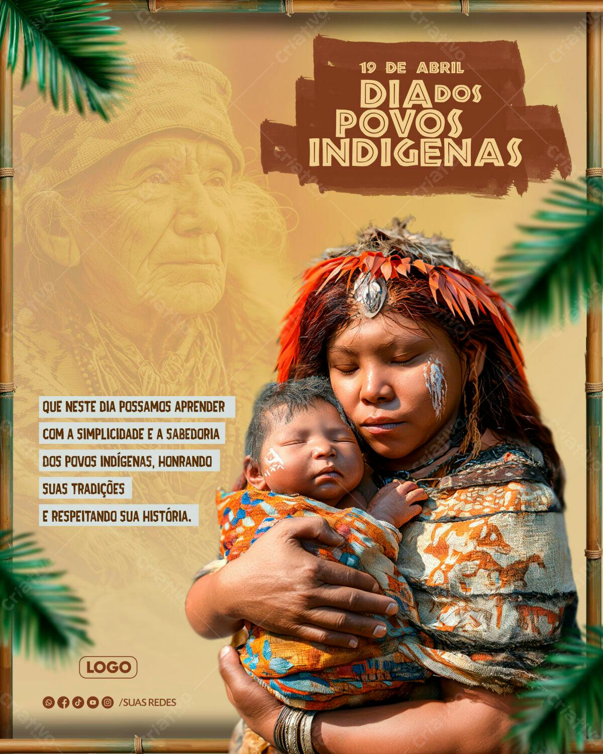 Flyer Dia dos Povos Indígenas PSD Editável