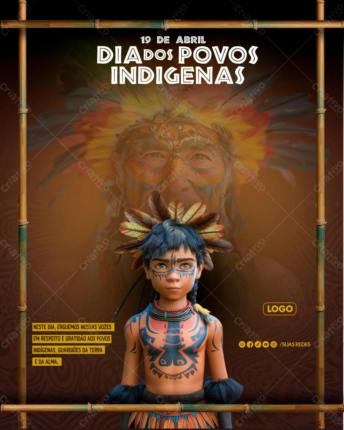 Flyer Dia dos Povos Indígenas PSD Editável
