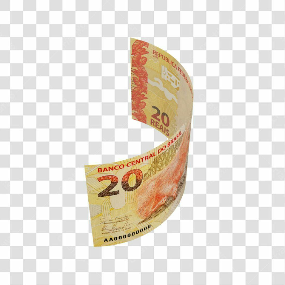 Imagem Nota de 20 Reais PNG com fundo transparente