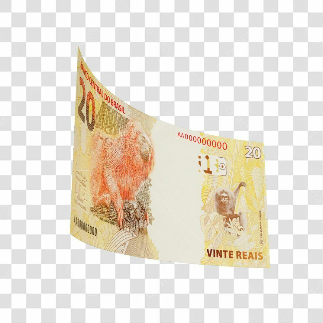 Imagem Nota 20 Reais PNG com fundo transparente