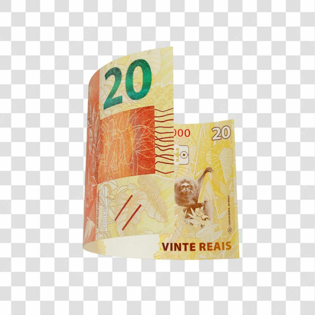 Imagem Nota 20 Reais PNG com fundo transparente