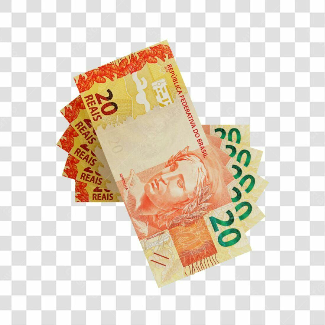 Icone Notas de 20 Reais PNG com fundo transparente