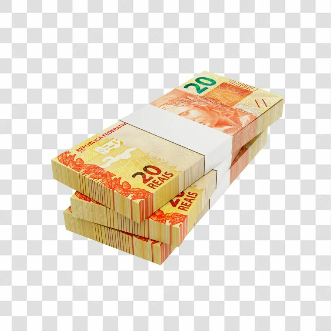 Icone Pilha de Dinheiro 20 Reais PNG com fundo transparente