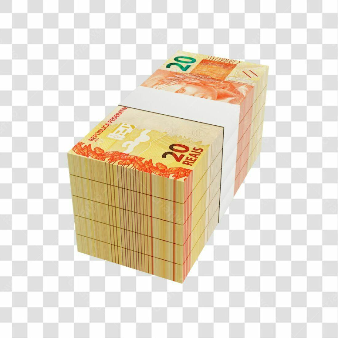 Icone Pilha de Dinheiro 20 Reais PNG com fundo transparente