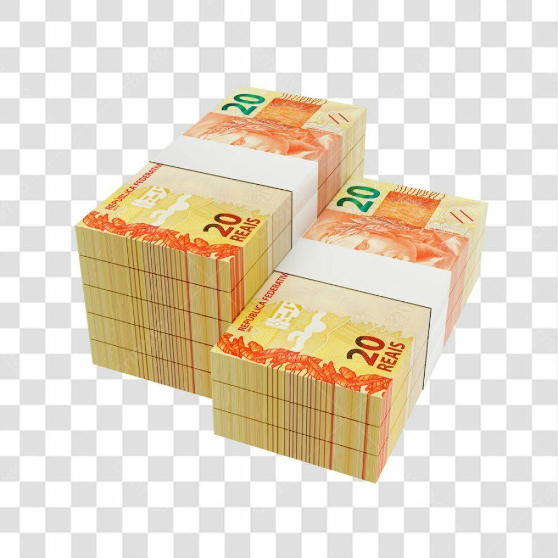 Icone Dinheiro Pilhas Reais 20 PNG com fundo transparente