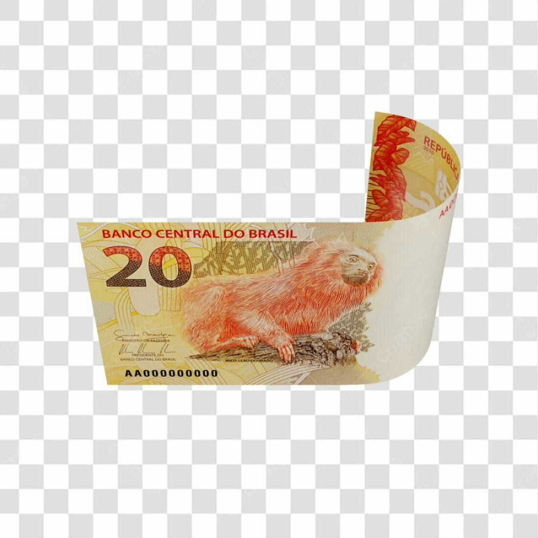 Imagem Nota de 20 Reais PNG com fundo transparente