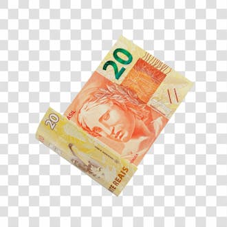 Asset 3d dinheito nota cédula 20 reais real brasileiro finança com fundo transparente