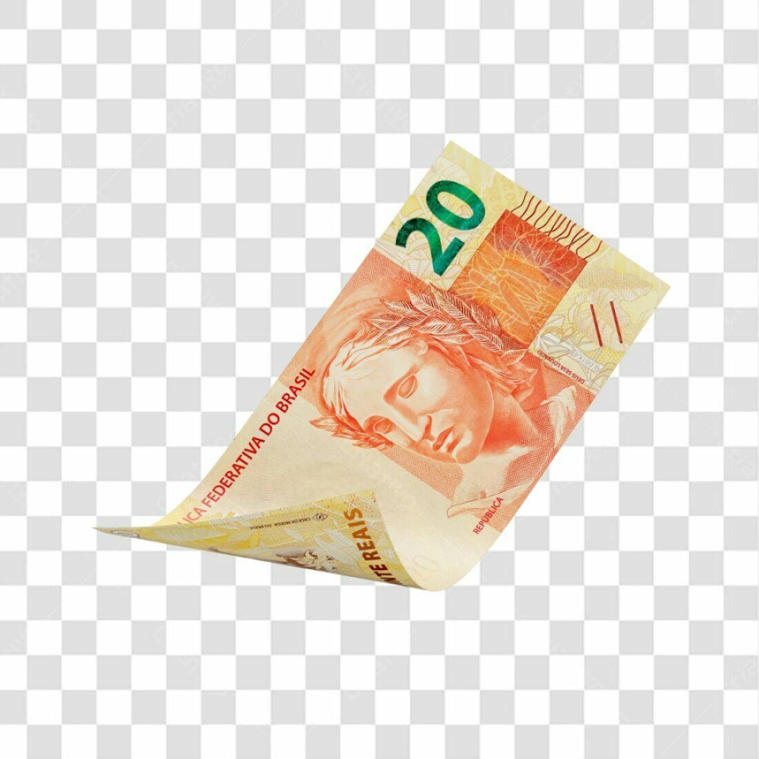 Imagem Nota 20 Reais PNG com fundo transparente