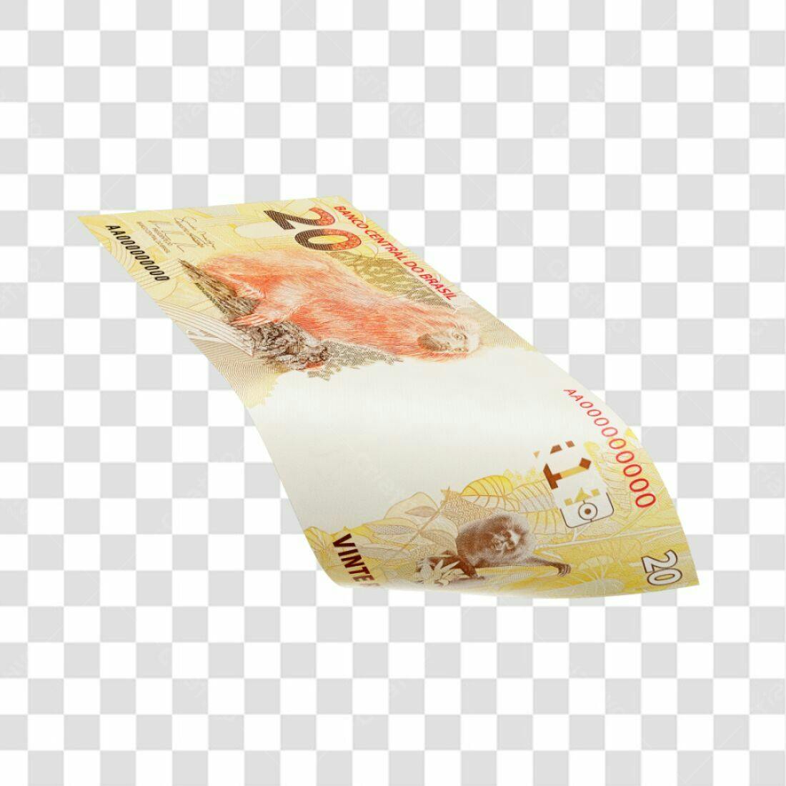 Imagem Nota de 20 Reais PNG com fundo transparente