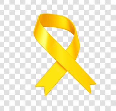 Elemento 3D Laço Fita Ribbon Amarelo Png Transparente Sem Fundo (1).Png