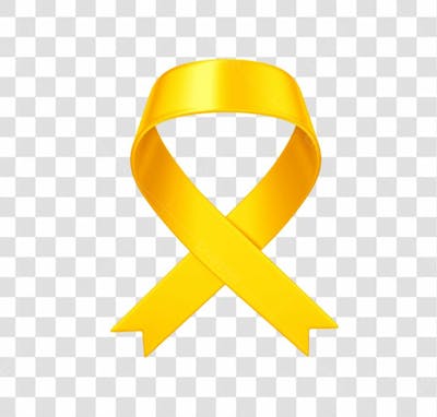 Elemento 3D Laço Fita Ribbon Amarelo Png Transparente Sem Fundo (3).Png